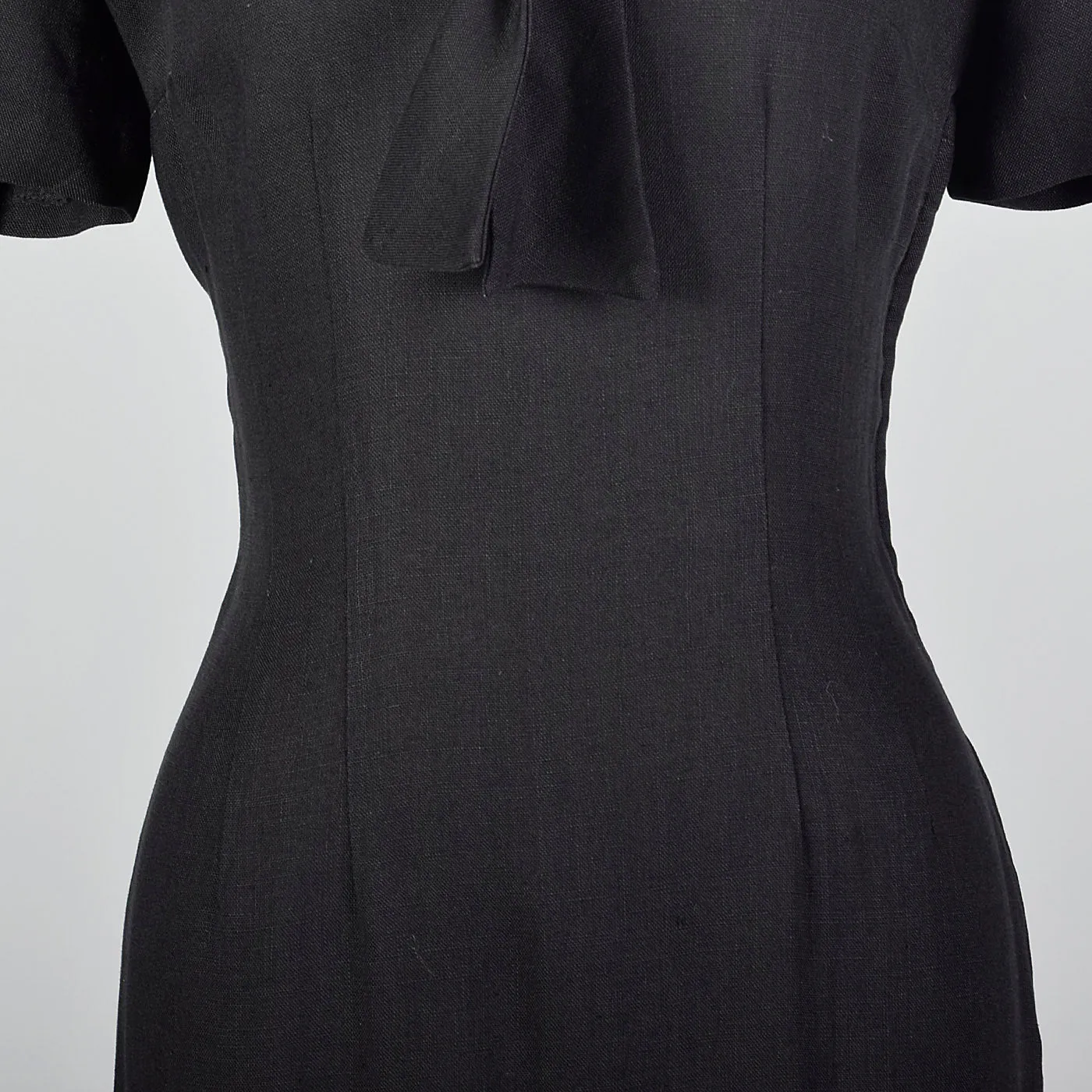 1950s Black Pencil Dress with Pussybow