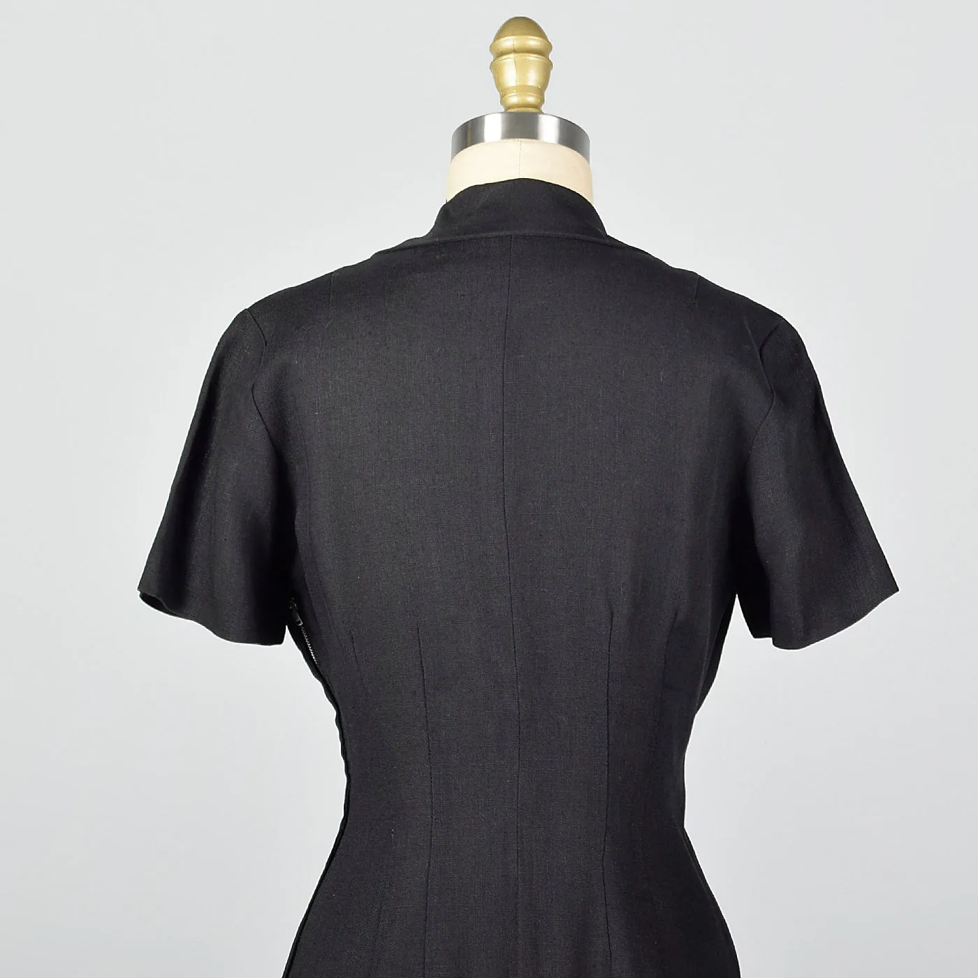 1950s Black Pencil Dress with Pussybow