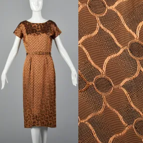 1950s Bronze Pencil Dress
