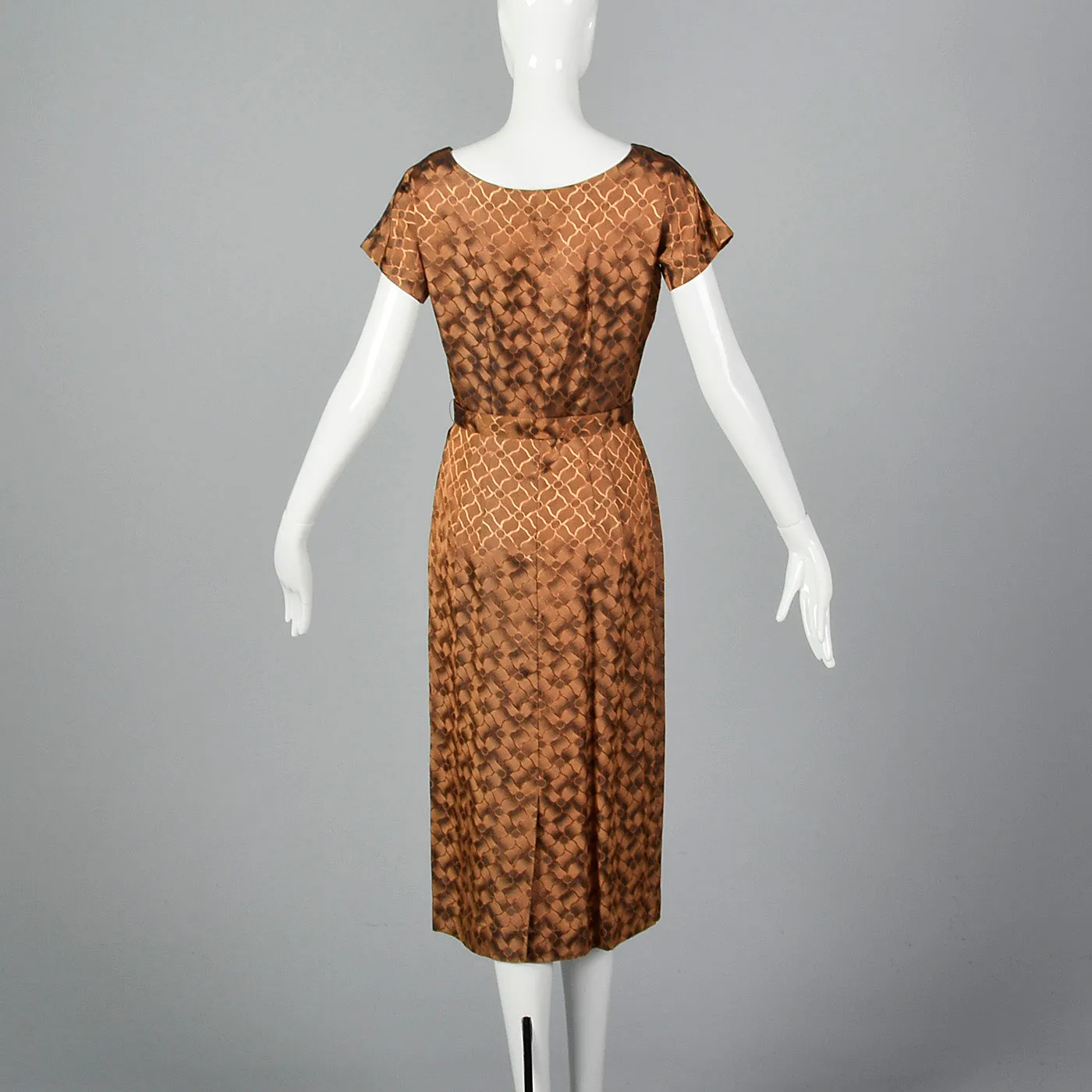 1950s Bronze Pencil Dress