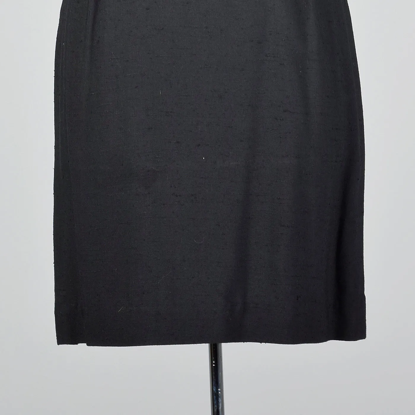 1950s Little Black Dress with White Topstitching