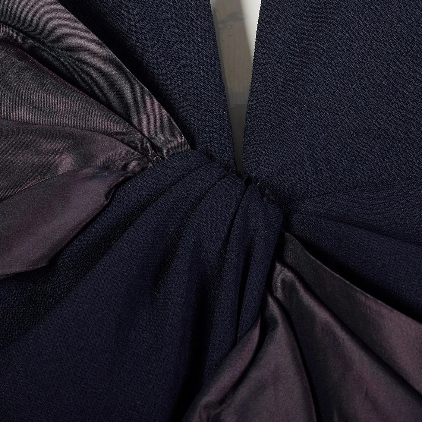 1950s Navy Blue Dress with Bow Detail