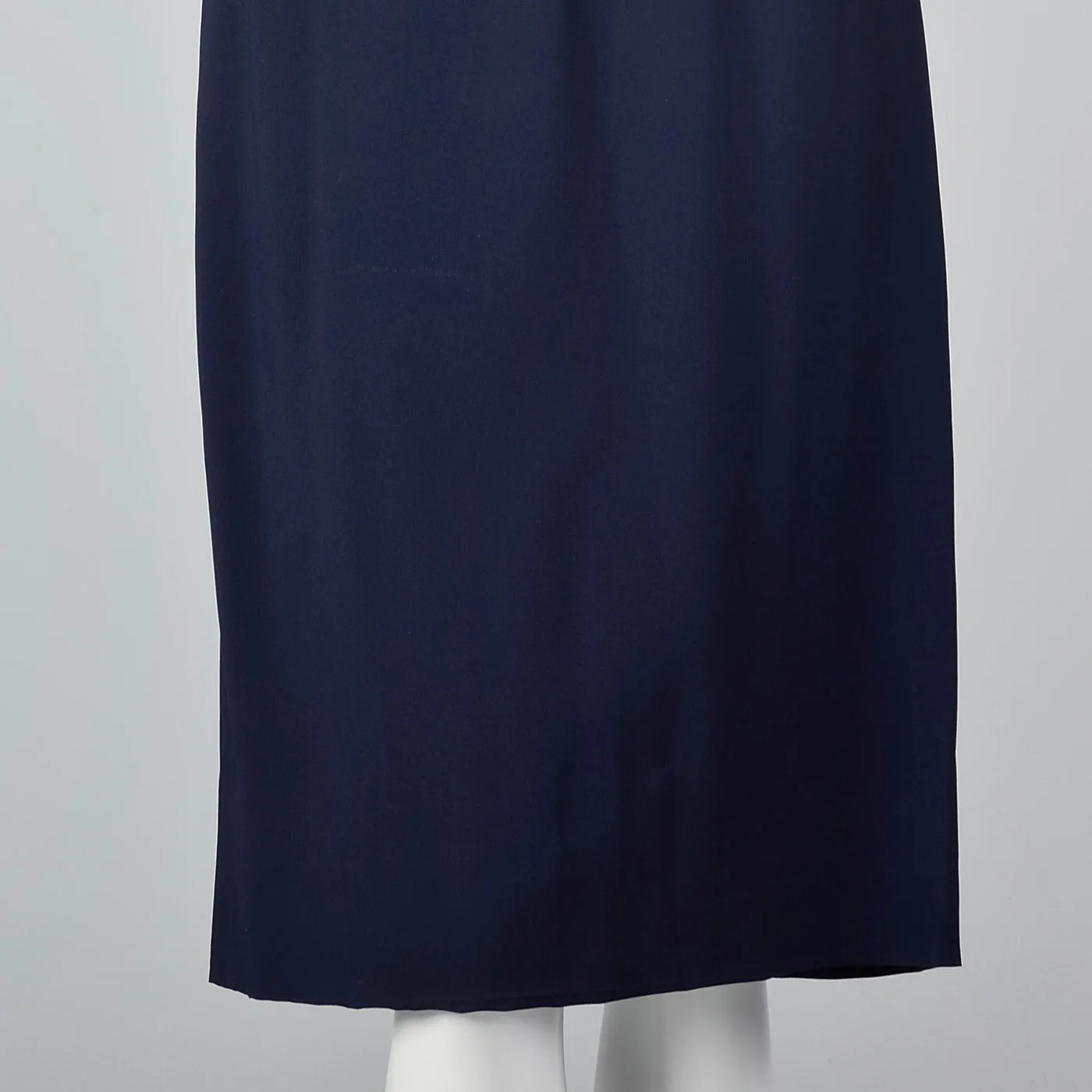 1950s Navy Blue Dress with Large Collar and Cuffs