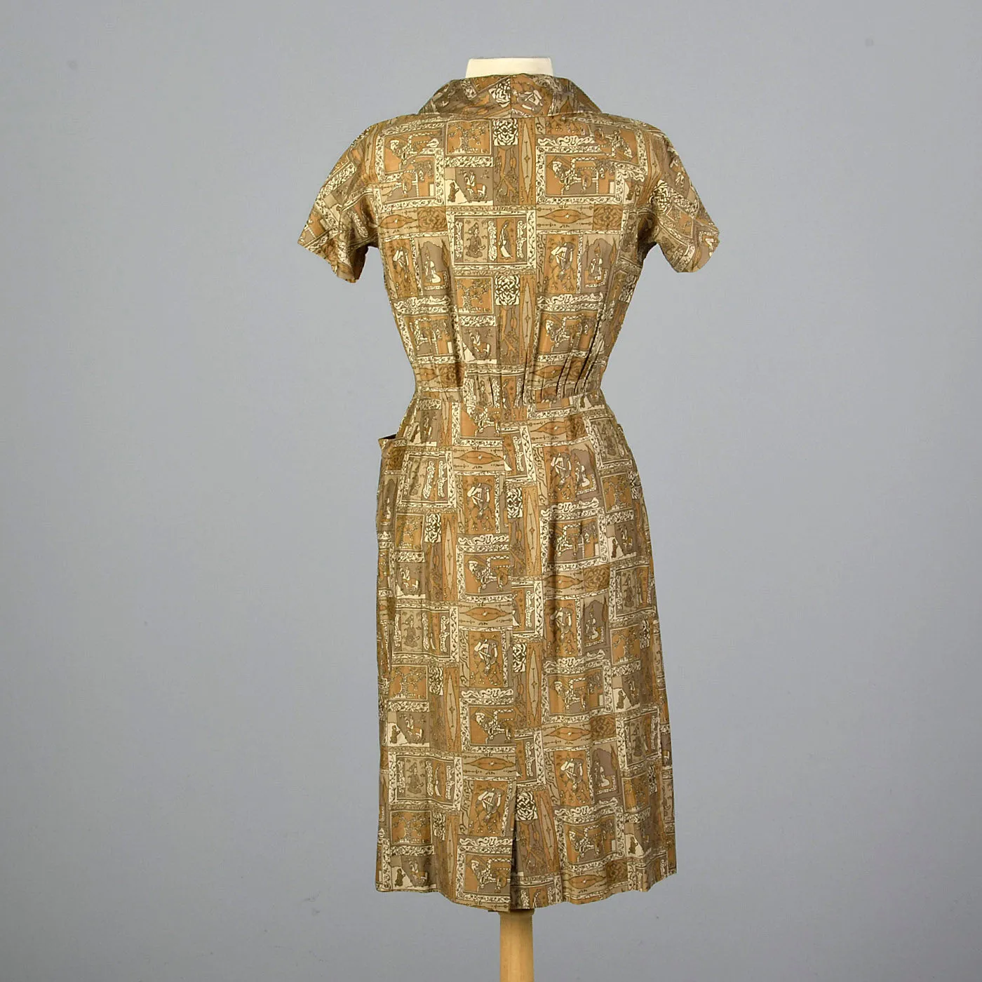 1950s Novelty Print Cotton Dress