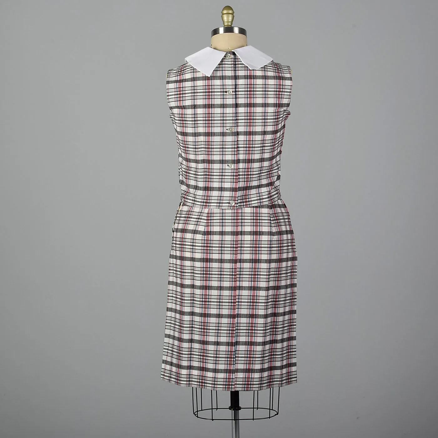 1960s Deadstock Plaid Blouse and Skirt Set