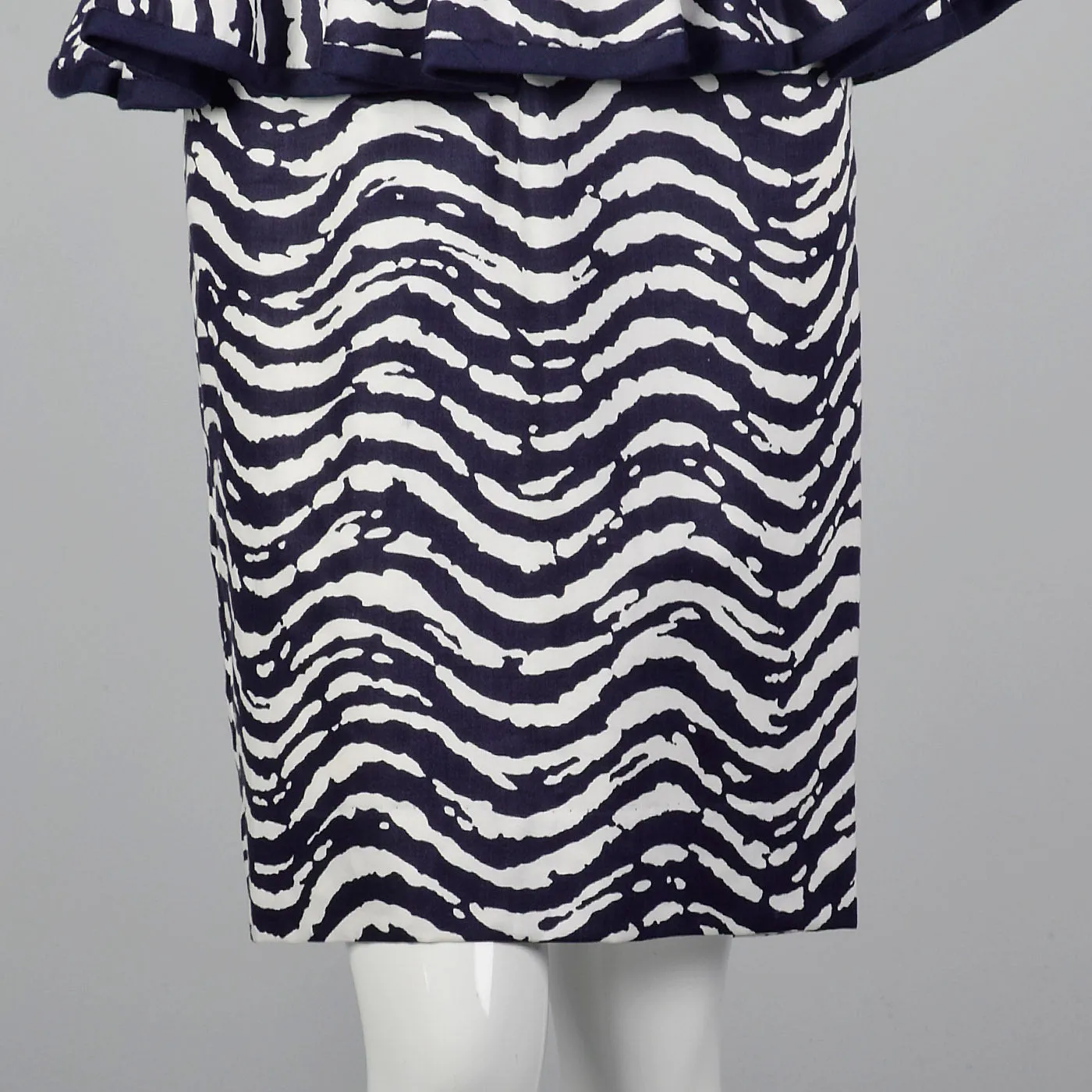 1980s I. Magnin Pencil Dress with Huge Sleeves