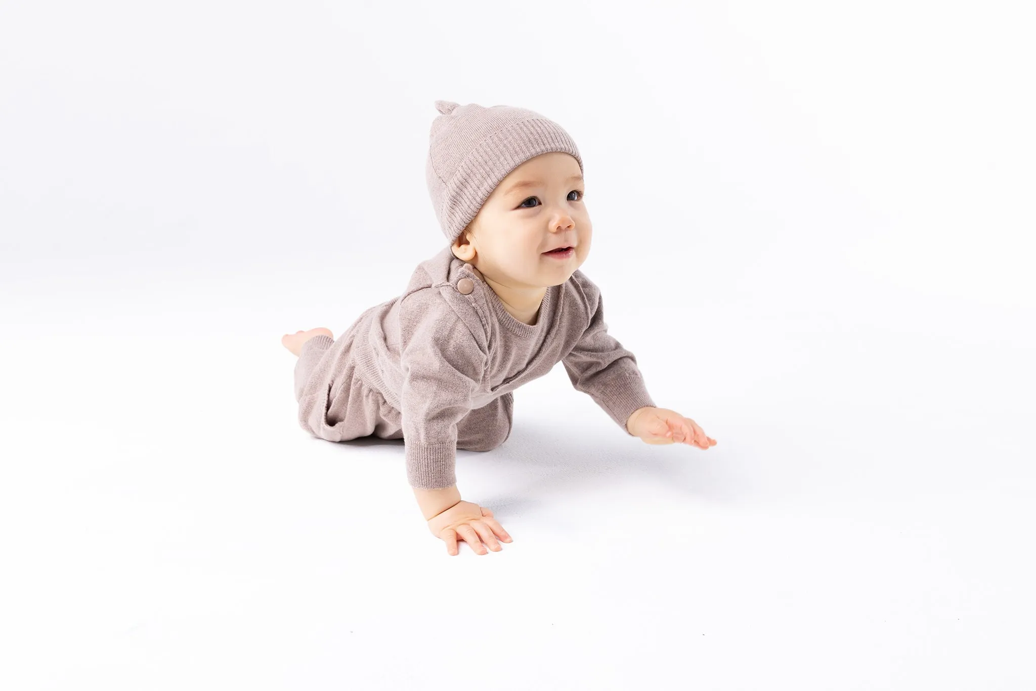 Baby Knitted Long Sleeve Top - Taupe