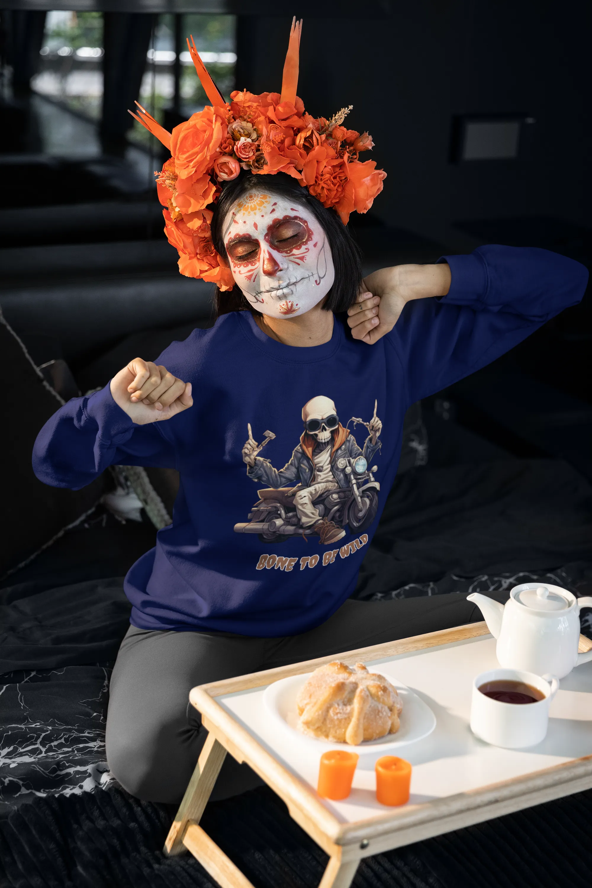 Bone to be Wild, Halloween sweatshirt, Retro Sweatshirt, Cute Sweatshirt, Halloween Sweatshirt, Womens' Halloween, Spooky Sweatshirt