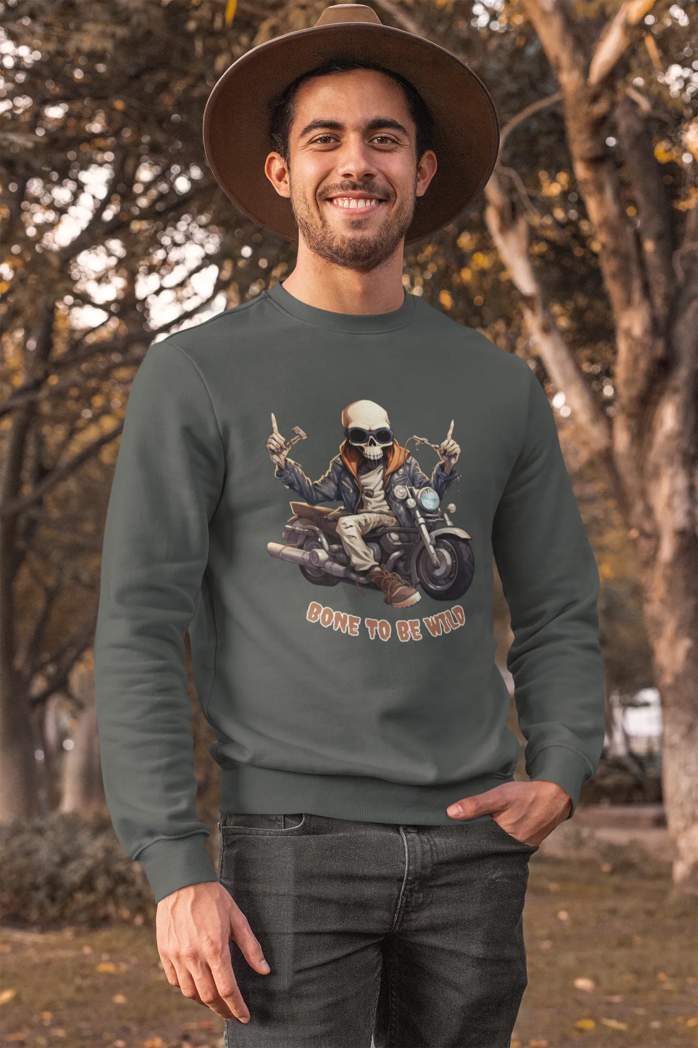 Bone to be Wild, Halloween sweatshirt, Retro Sweatshirt, Cute Sweatshirt, Halloween Sweatshirt, Womens' Halloween, Spooky Sweatshirt