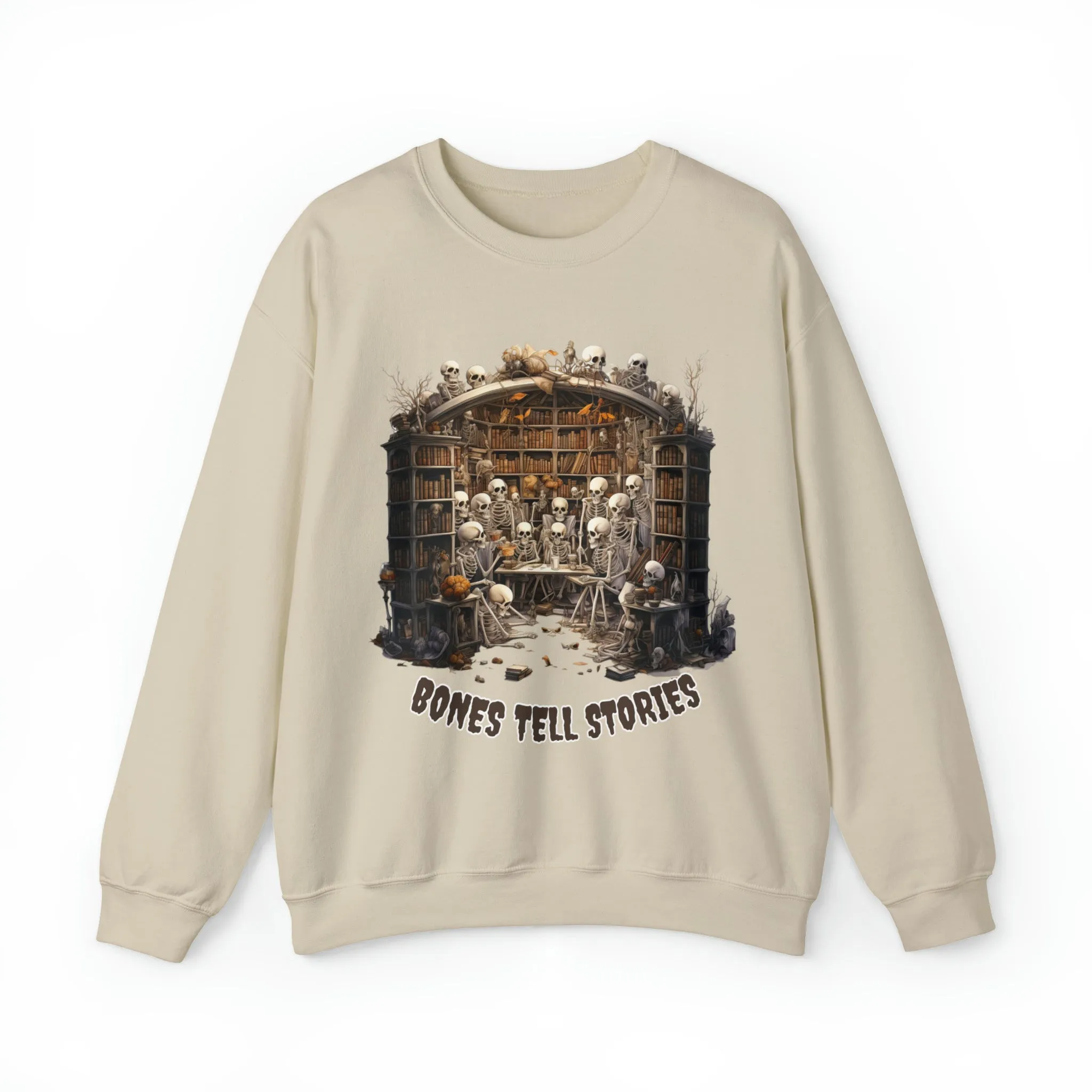 Bones Tell Stories, Retro Sweatshirt, Cute Sweatshirt, Halloween Sweatshirt, Womens' Halloween, Spooky Sweatshirt, Halloween Party