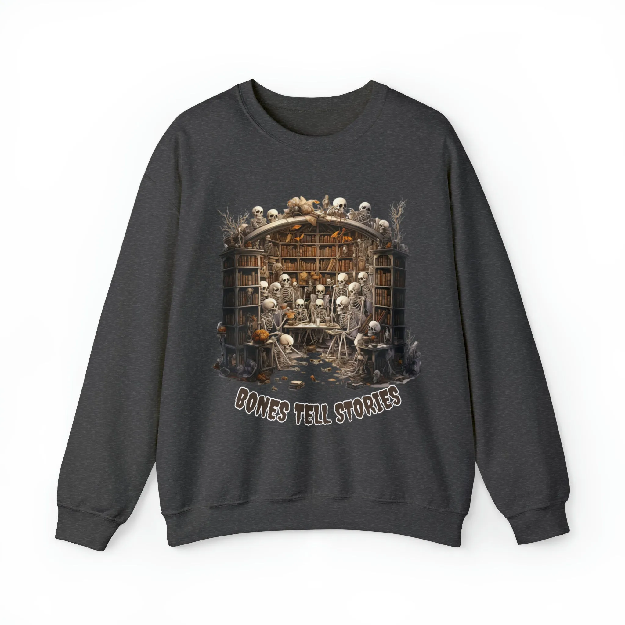 Bones Tell Stories, Retro Sweatshirt, Cute Sweatshirt, Halloween Sweatshirt, Womens' Halloween, Spooky Sweatshirt, Halloween Party