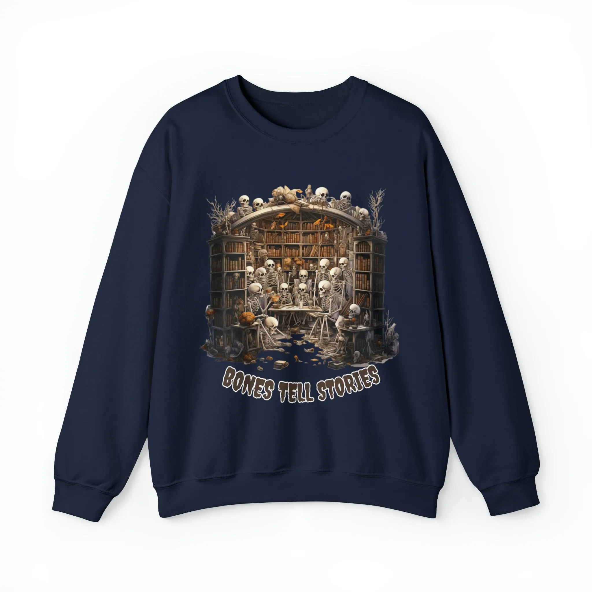 Bones Tell Stories, Retro Sweatshirt, Cute Sweatshirt, Halloween Sweatshirt, Womens' Halloween, Spooky Sweatshirt, Halloween Party