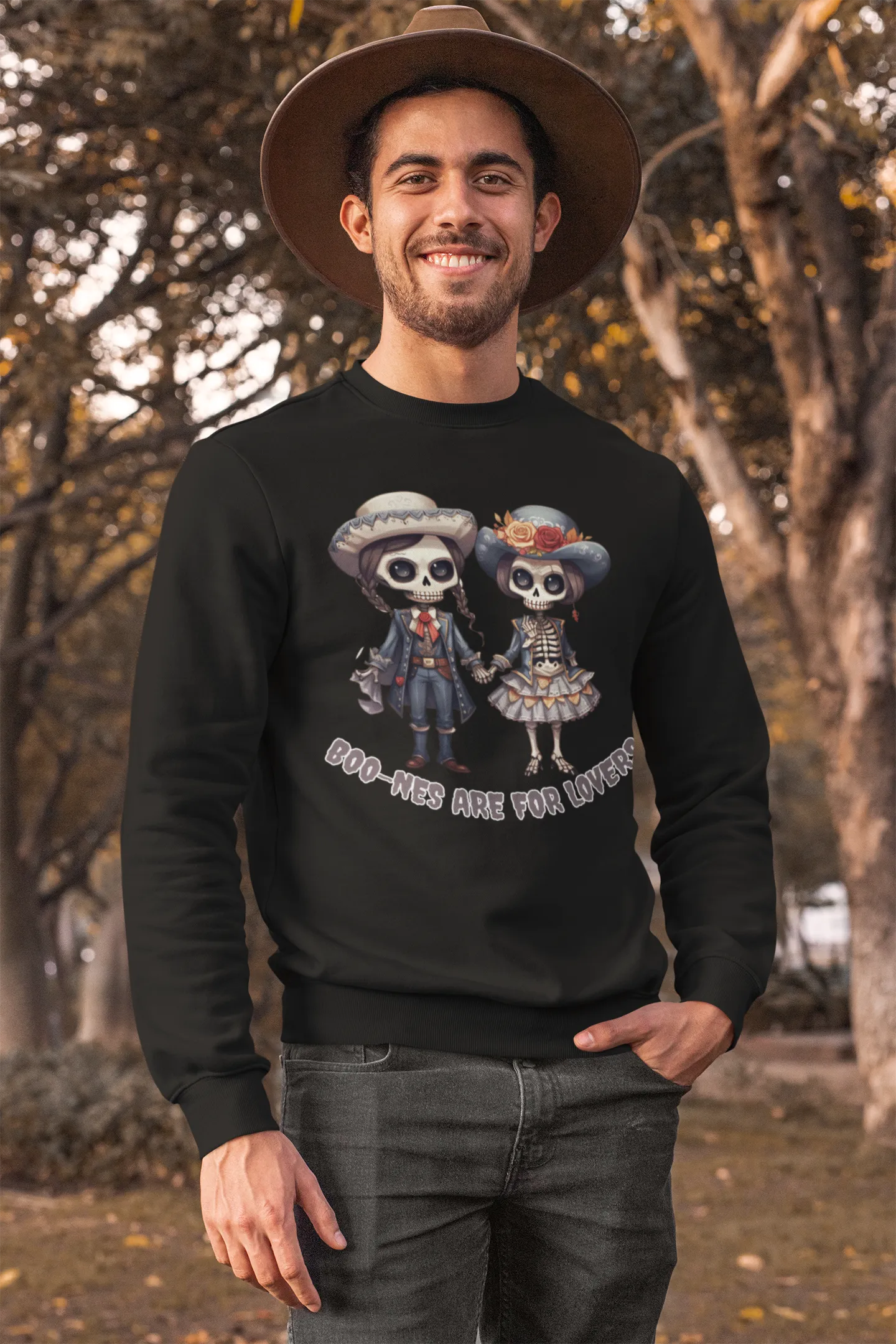 Boo-nes Are for Lovers, Retro Sweatshirt, Cute Sweatshirt, Halloween Sweatshirt, Womens' Halloween, Spooky Sweatshirt, Halloween Party