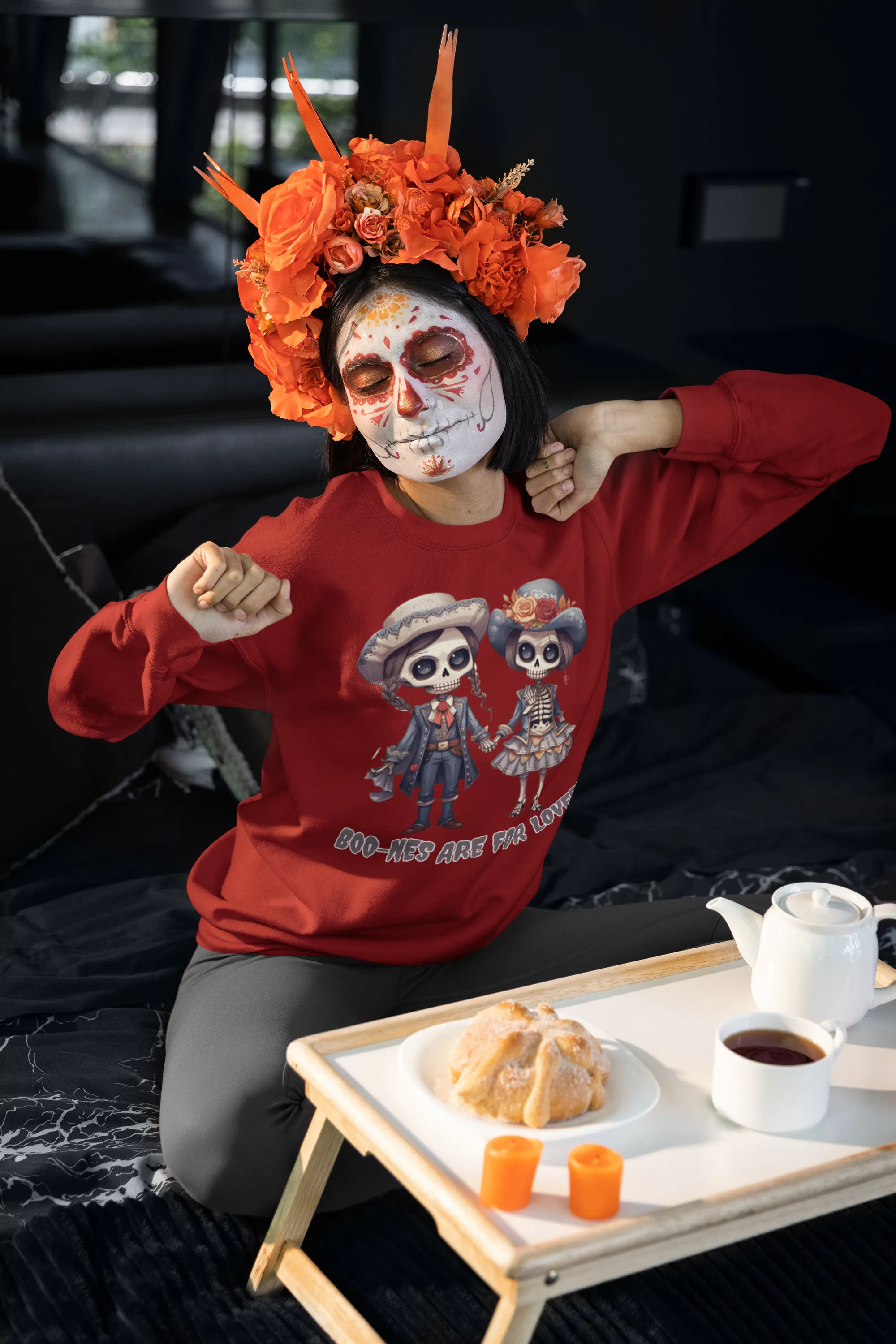 Boo-nes Are for Lovers, Retro Sweatshirt, Cute Sweatshirt, Halloween Sweatshirt, Womens' Halloween, Spooky Sweatshirt, Halloween Party