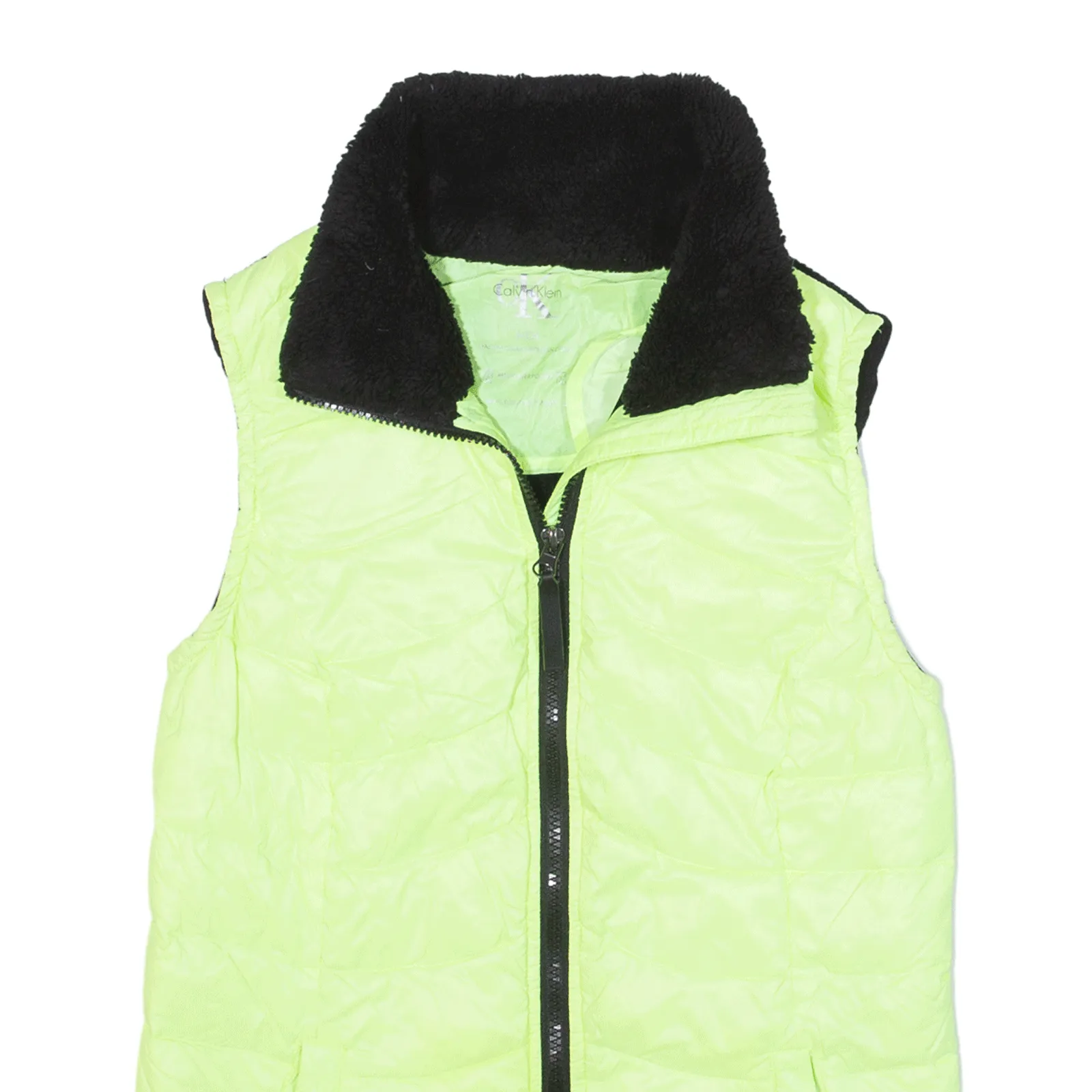 CALVIN KLEIN Insulated Puffer Gilet Yellow Nylon Womens S