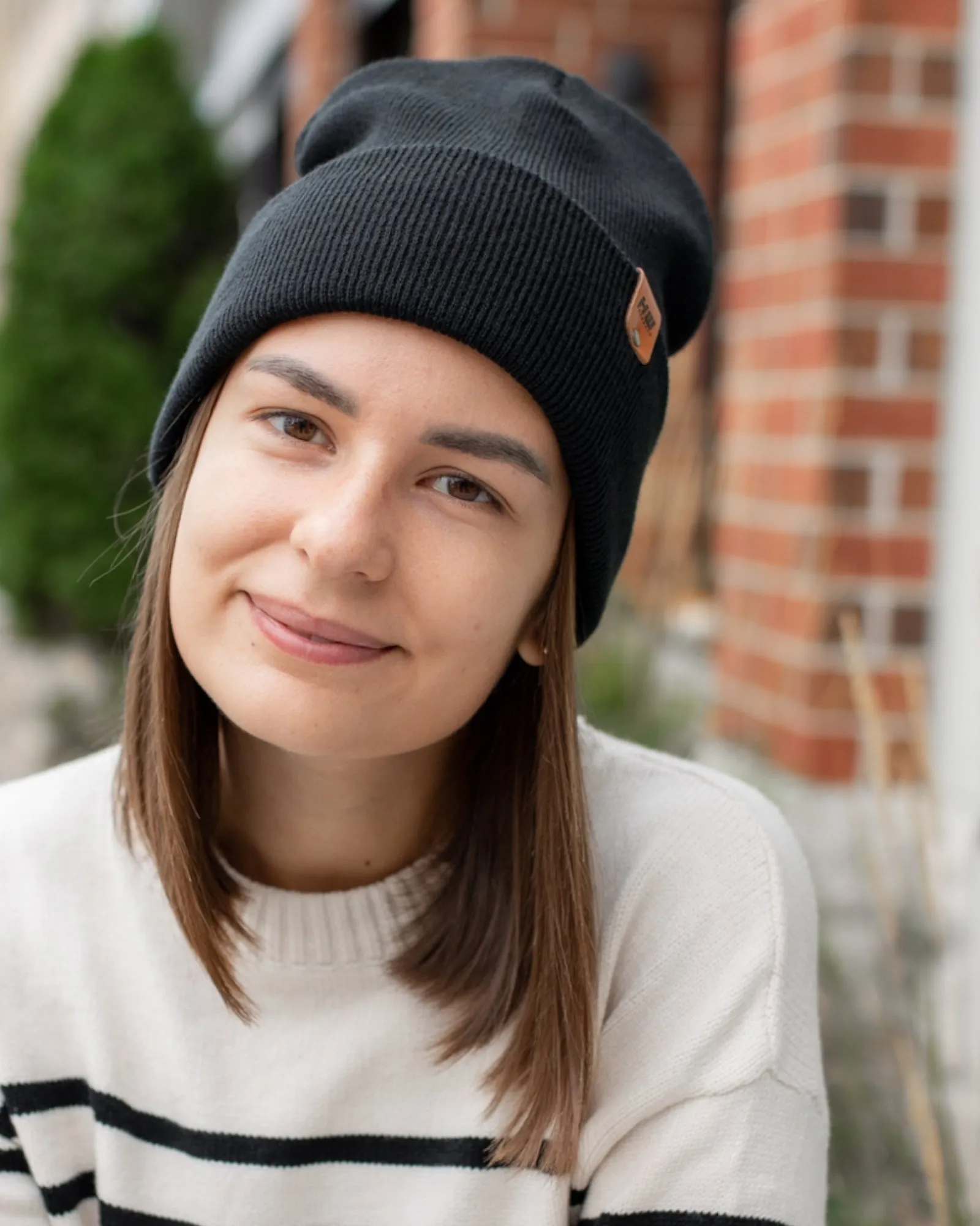 CTD101 HAAKWEAR Knit Cuffed Beanie / Hat - Charcoal Black, Made in USA