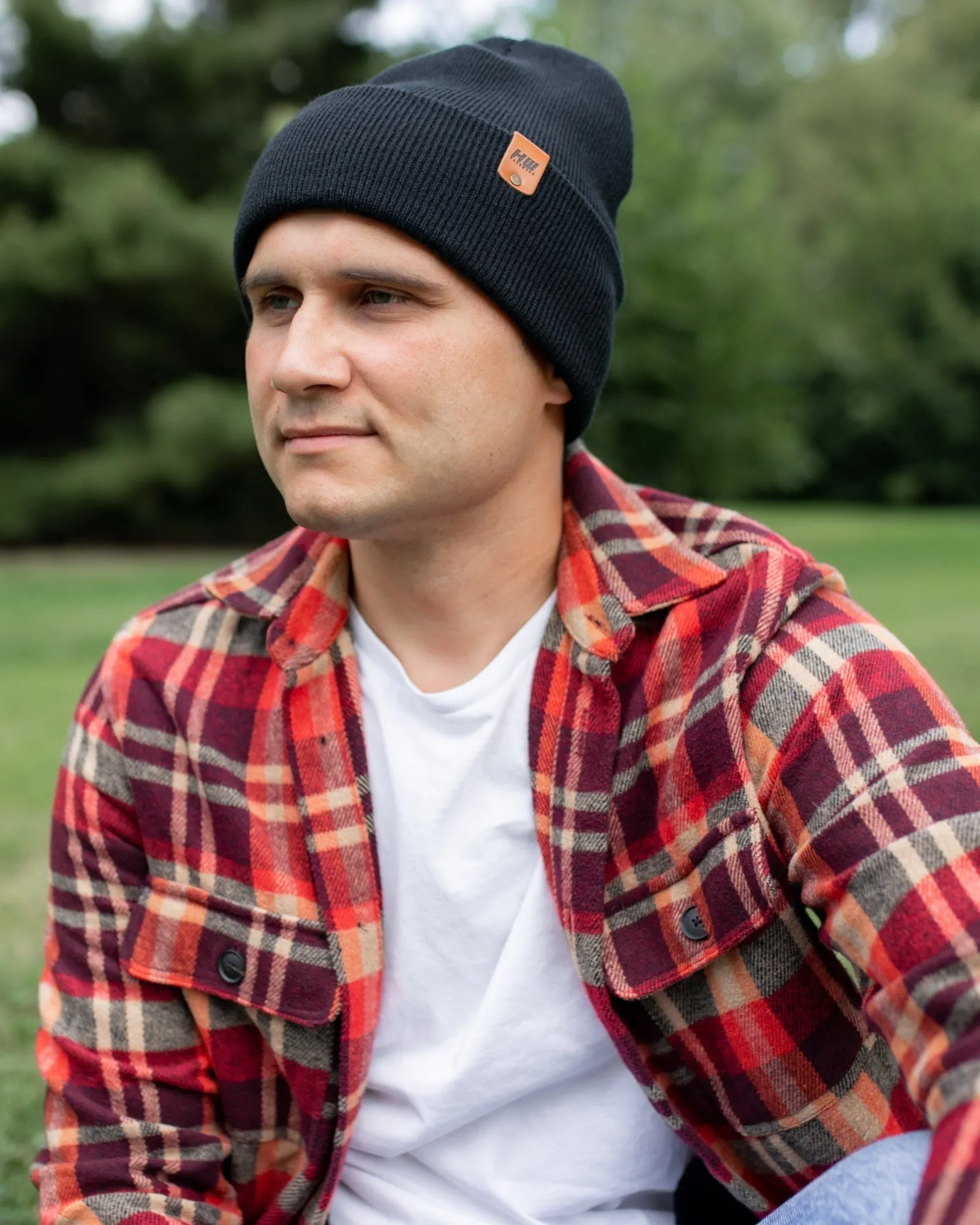 CTD101 HAAKWEAR Knit Cuffed Beanie / Hat - Charcoal Black, Made in USA