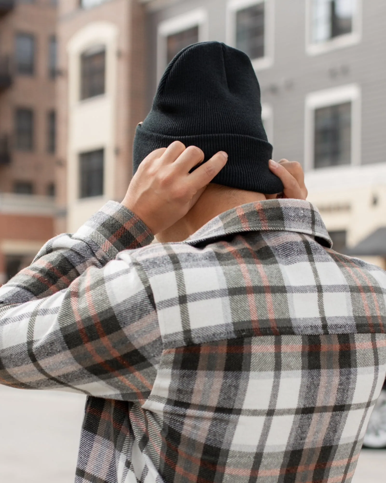 CTD101 HAAKWEAR Knit Cuffed Beanie / Hat - Charcoal Black, Made in USA