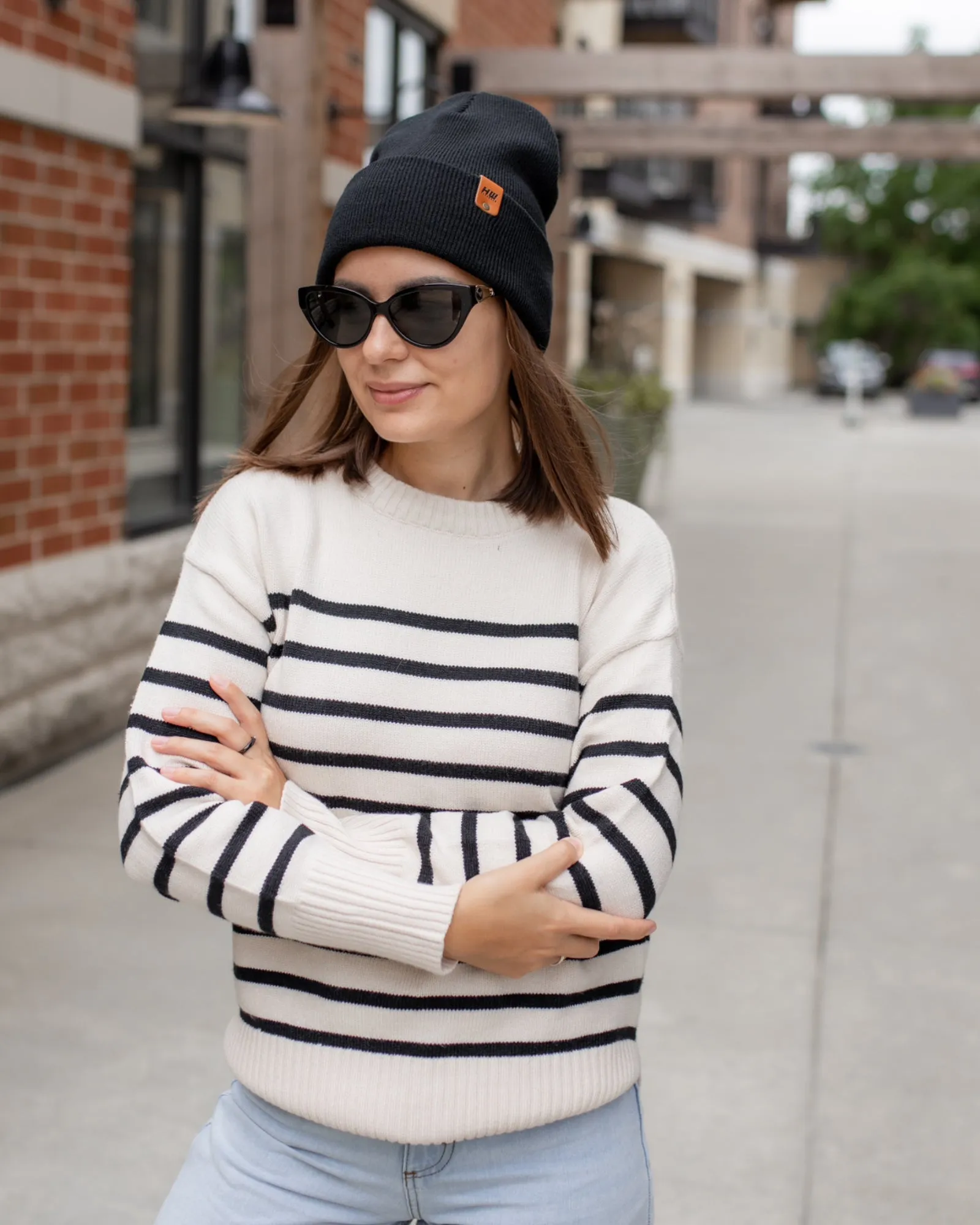 CTD101 HAAKWEAR Knit Cuffed Beanie / Hat - Charcoal Black, Made in USA