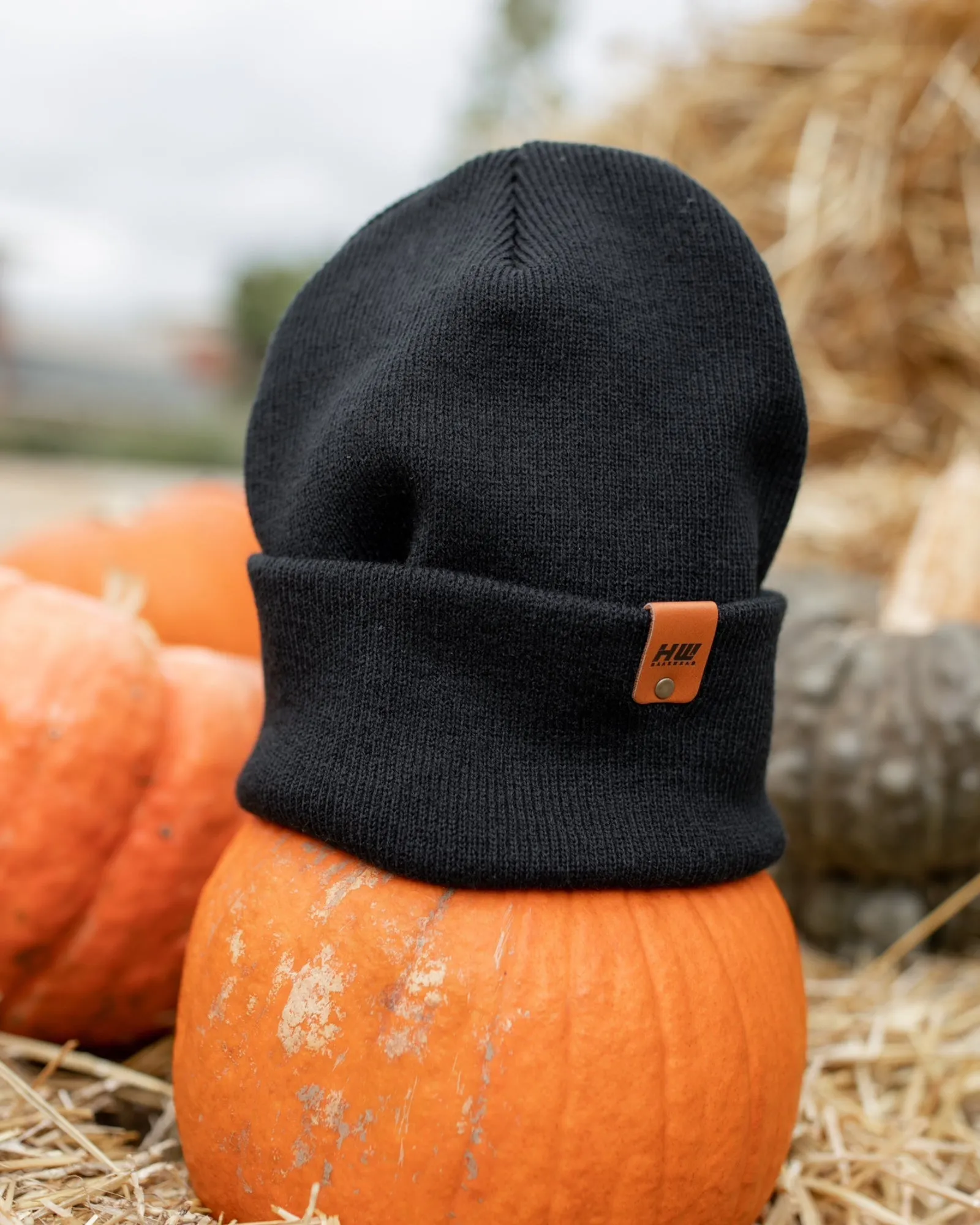 CTD101 HAAKWEAR Knit Cuffed Beanie / Hat - Charcoal Black, Made in USA