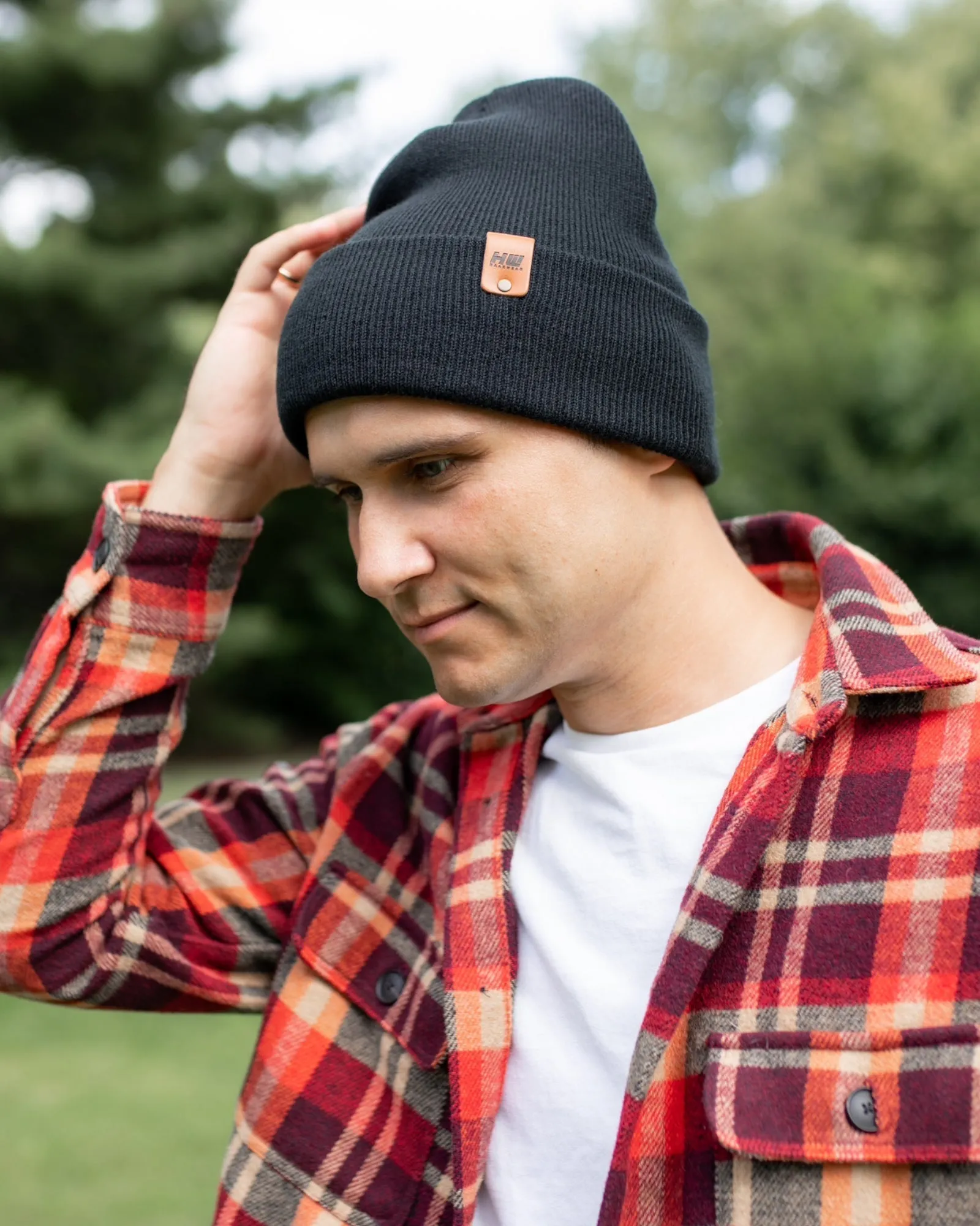 CTD101 HAAKWEAR Knit Cuffed Beanie / Hat - Charcoal Black, Made in USA