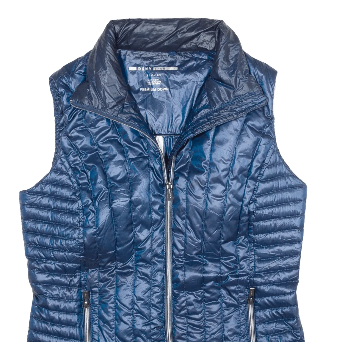 DKNY Down Insulated Puffer Gilet Blue Womens S