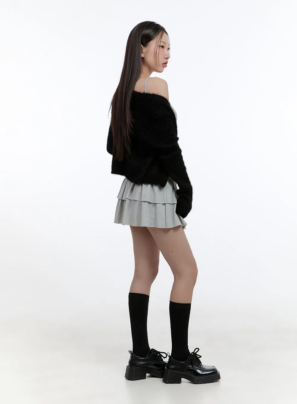 Essential Solid Crop Cardigan CS406