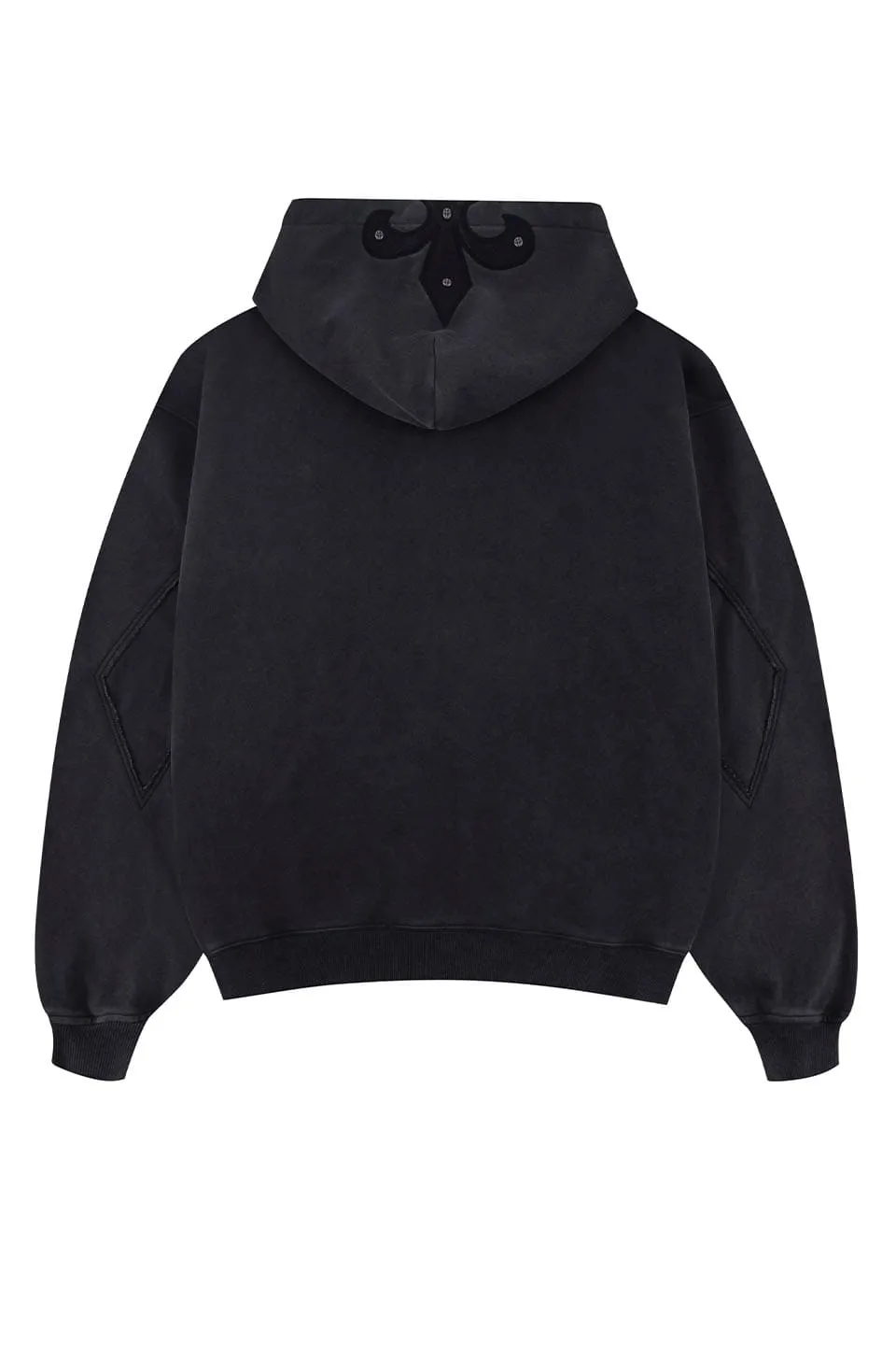 Fleur Leather Patch Zip Hoodie