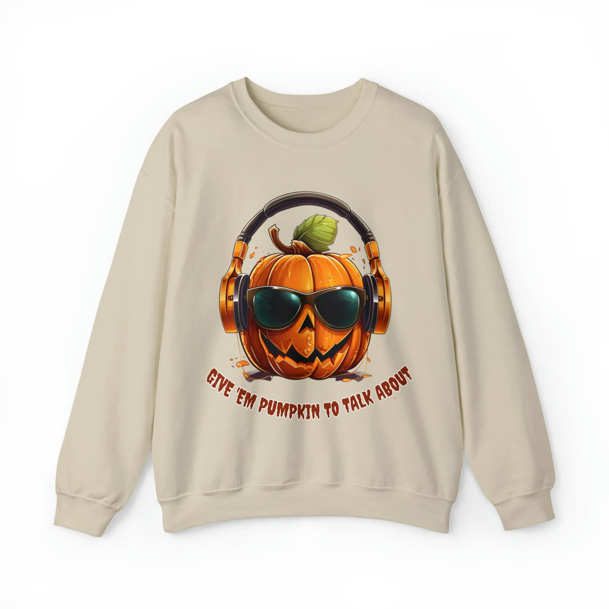 Give 'Em Pumpkin to Talk About, Retro Sweatshirt, Cute Sweatshirt, Halloween Sweatshirt, Womens Halloween, Spooky Sweatshirt,Halloween Party