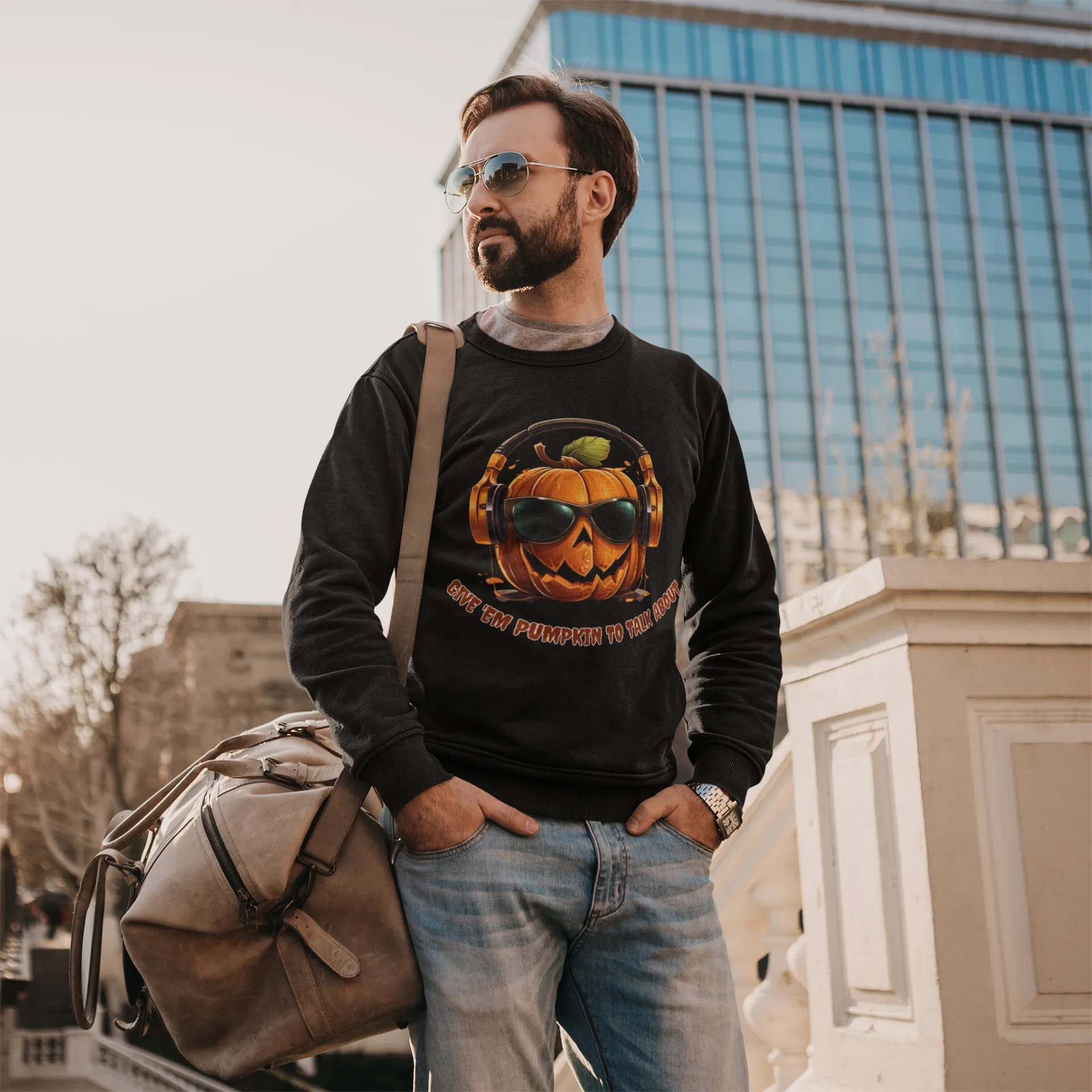 Give 'Em Pumpkin to Talk About, Retro Sweatshirt, Cute Sweatshirt, Halloween Sweatshirt, Womens Halloween, Spooky Sweatshirt,Halloween Party