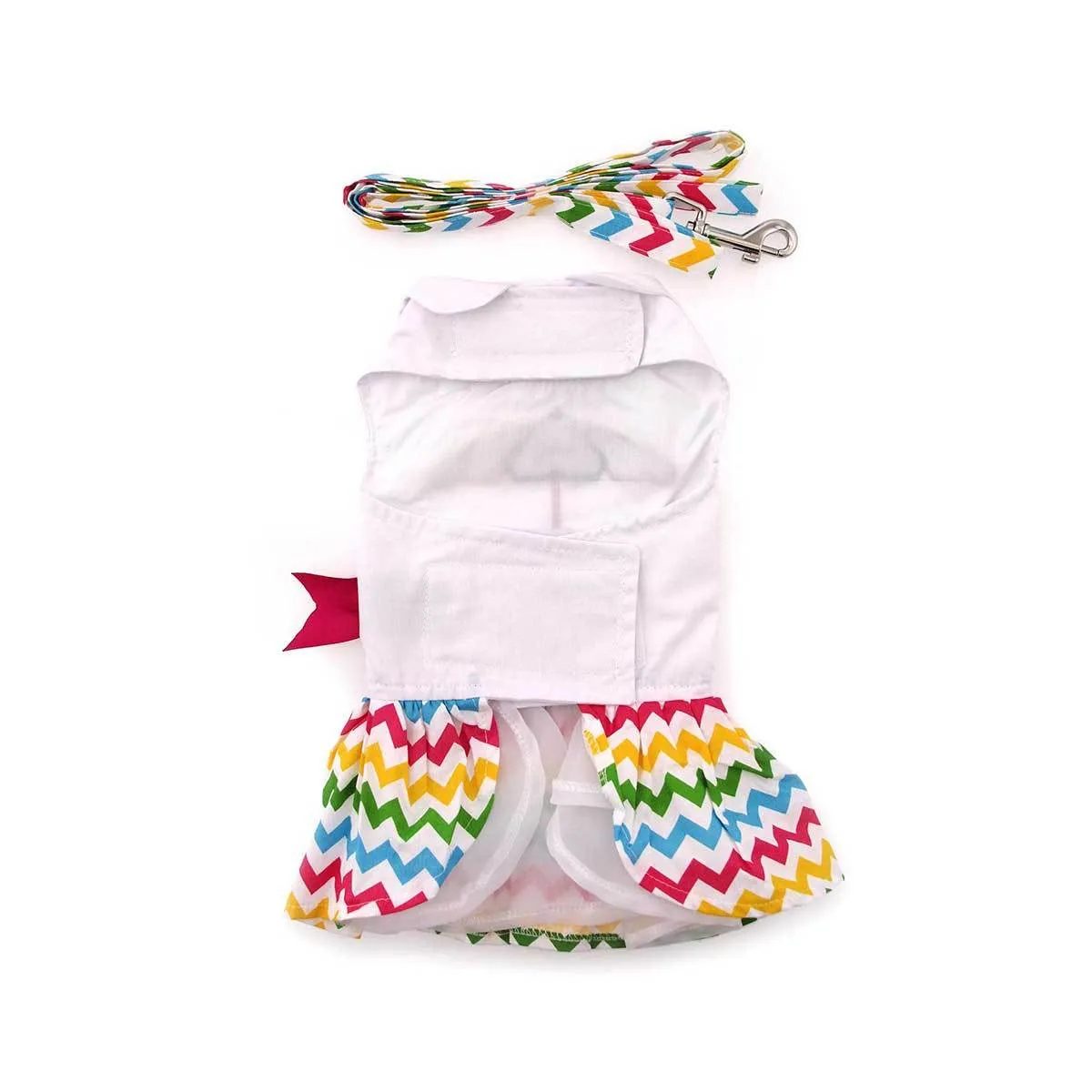 Ice Cream Cart Dog Dress with Matching Leash