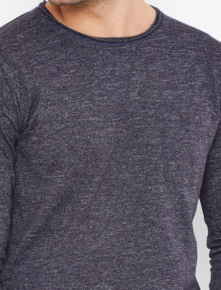 Jack Slub Cotton Jersey Long Sleeve Top with Chest Pocket In Navy - Tokyo Laundry