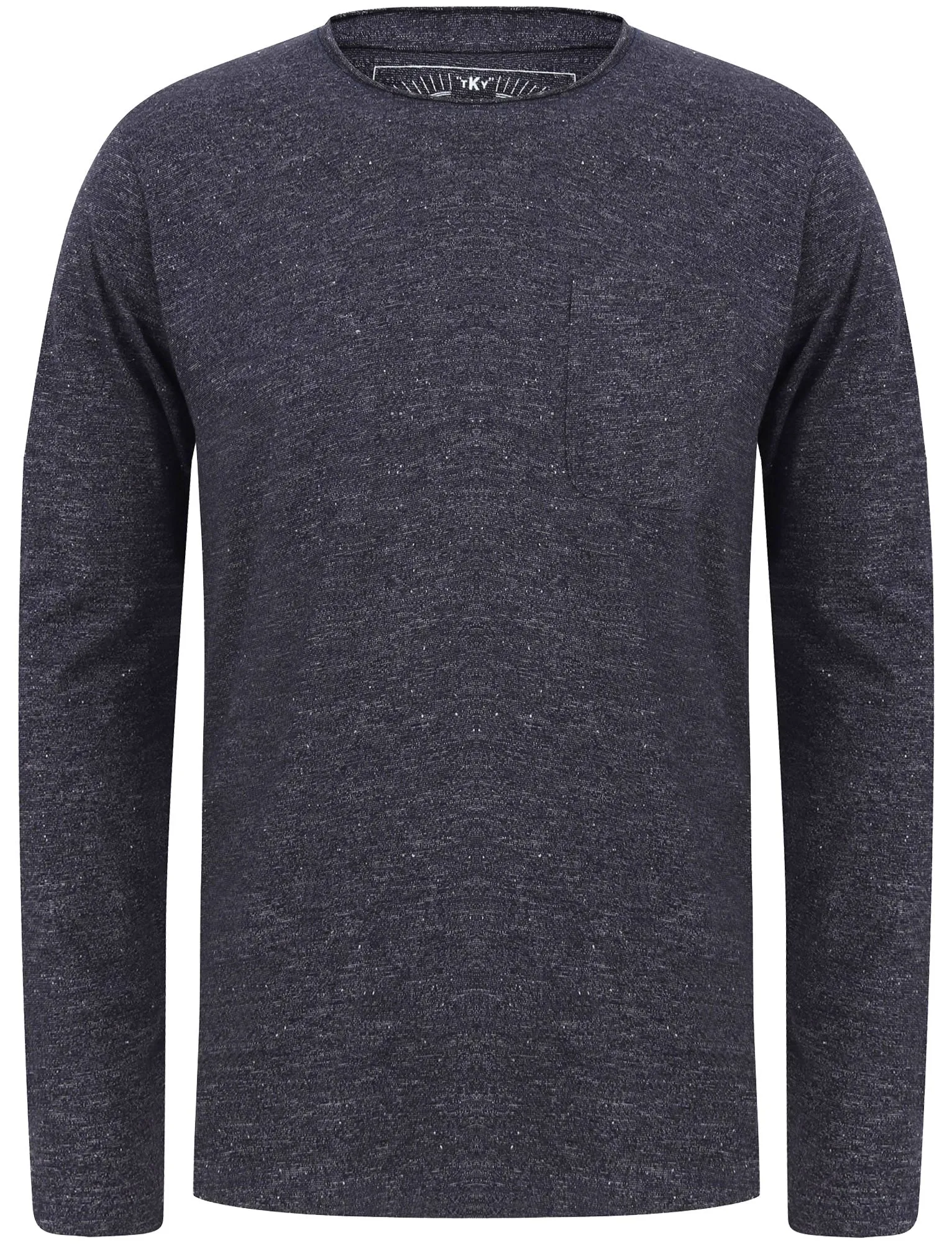 Jack Slub Cotton Jersey Long Sleeve Top with Chest Pocket In Navy - Tokyo Laundry