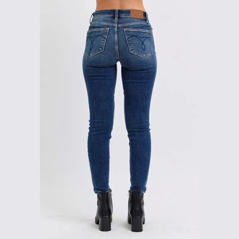 Mid-Rise Waist Skinny Jeans with Thermal Lining