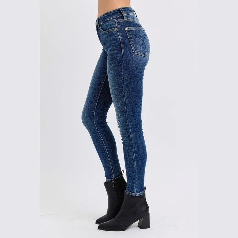 Mid-Rise Waist Skinny Jeans with Thermal Lining