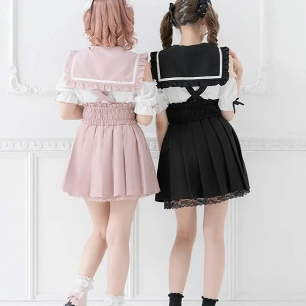 Pastoral Fantasy Finale     Overalls Dress Kawaii Academia Y2K Cottagecore Coquette Fairycore Dollette Princesscore