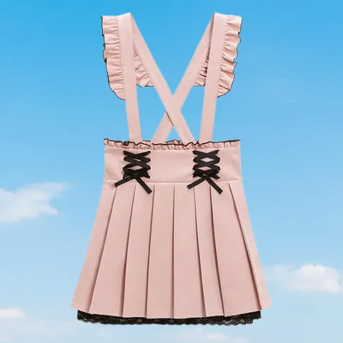 Pastoral Fantasy Finale     Overalls Dress Kawaii Academia Y2K Cottagecore Coquette Fairycore Dollette Princesscore