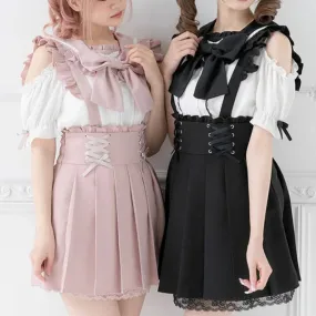 Pastoral Fantasy Finale     Overalls Dress Kawaii Academia Y2K Cottagecore Coquette Fairycore Dollette Princesscore