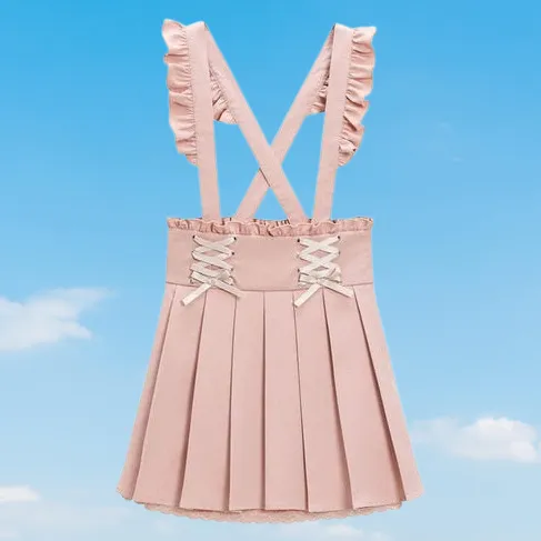Pastoral Fantasy Finale     Overalls Dress Kawaii Academia Y2K Cottagecore Coquette Fairycore Dollette Princesscore