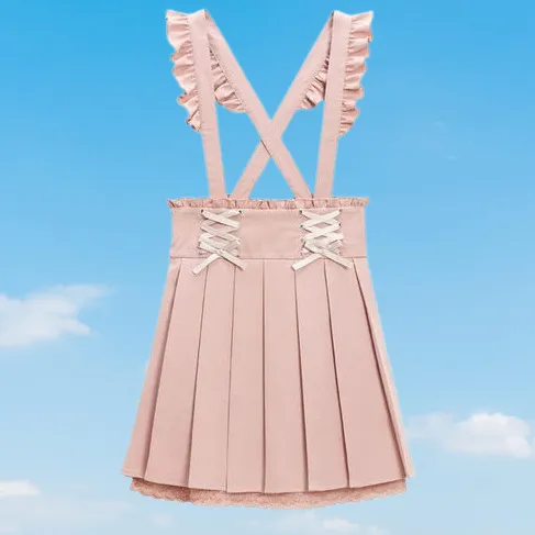 Pastoral Fantasy Finale     Overalls Dress Kawaii Academia Y2K Cottagecore Coquette Fairycore Dollette Princesscore