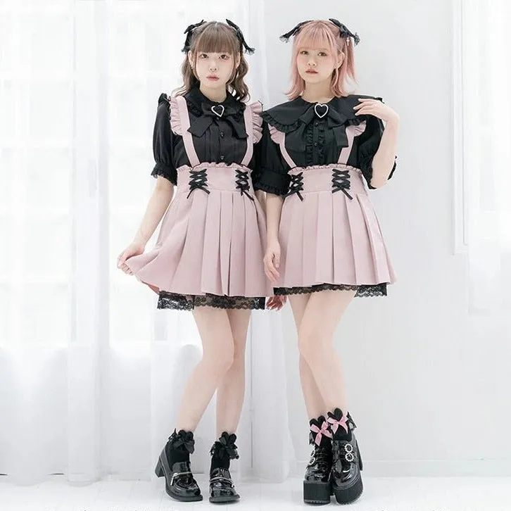 Pastoral Fantasy Finale     Overalls Dress Kawaii Academia Y2K Cottagecore Coquette Fairycore Dollette Princesscore
