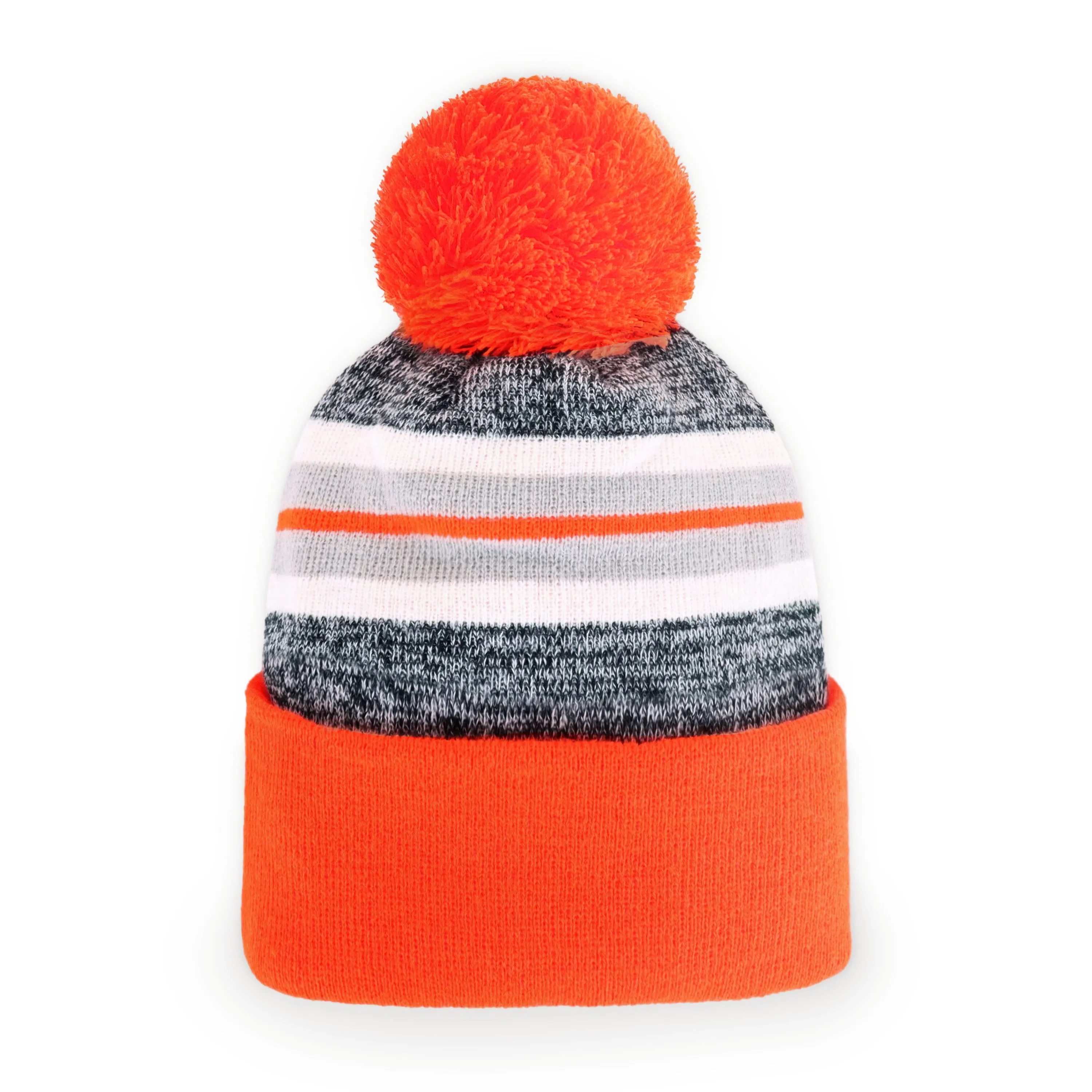 Stripe Sport Pom Beanie