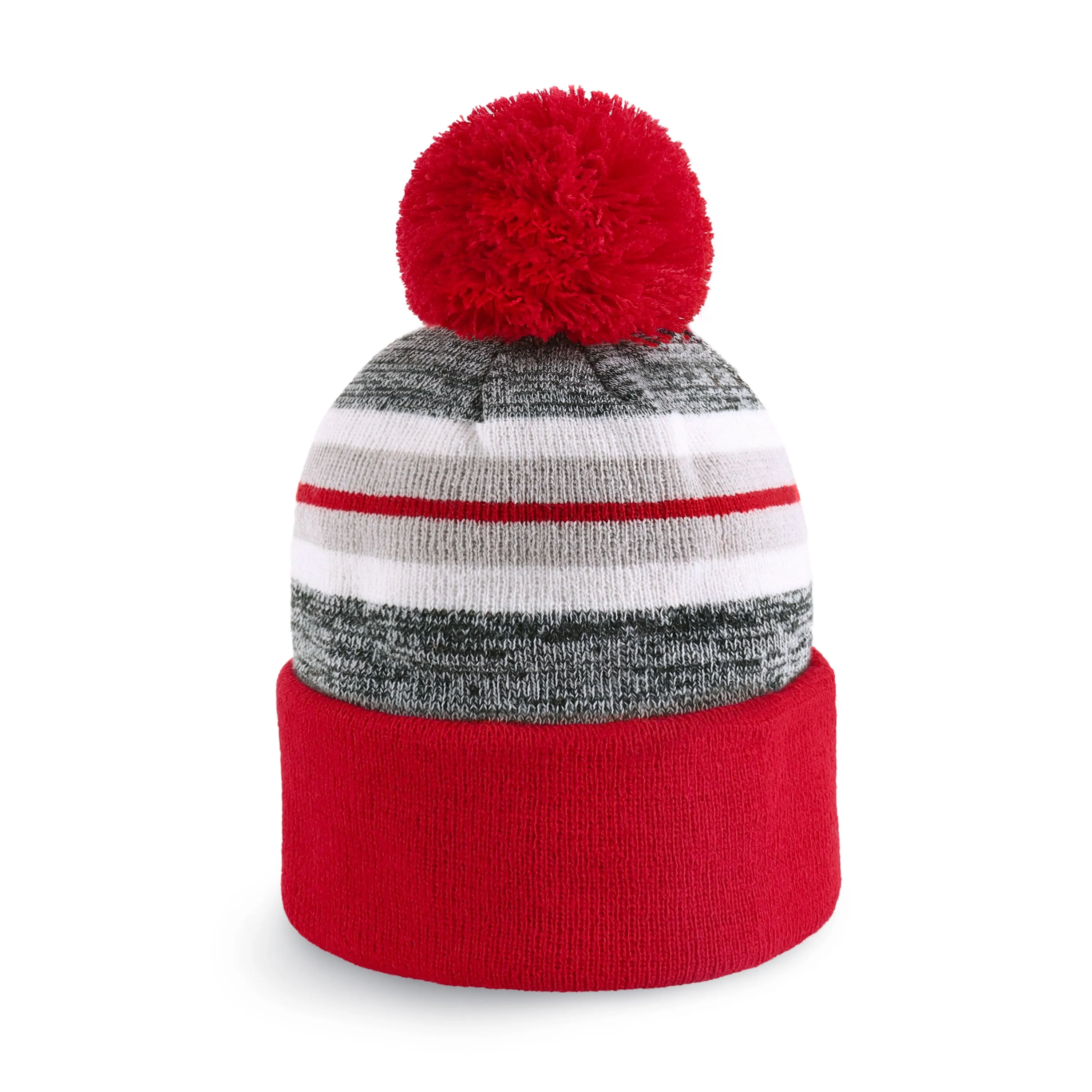 Stripe Sport Pom Beanie