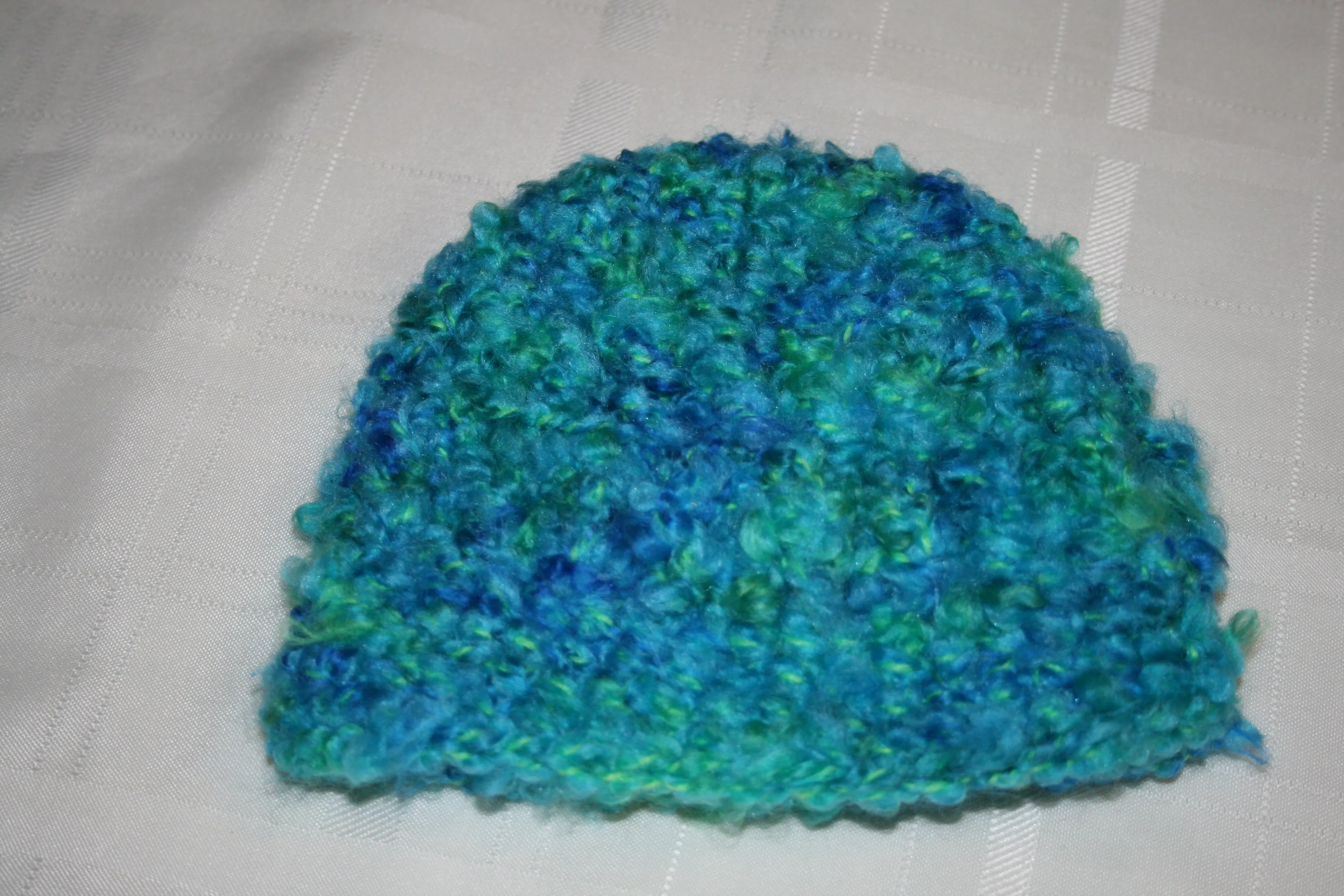 Toddler and Matching Adult Crochet Hat in Blues and Greens