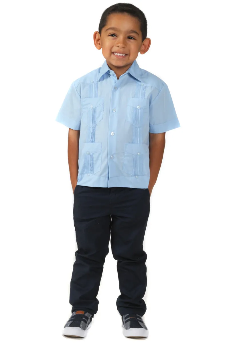 Toddler Boys Cotton Blend Guayabera Shirt Short Sleeve by Mojito Collection 0T-4T