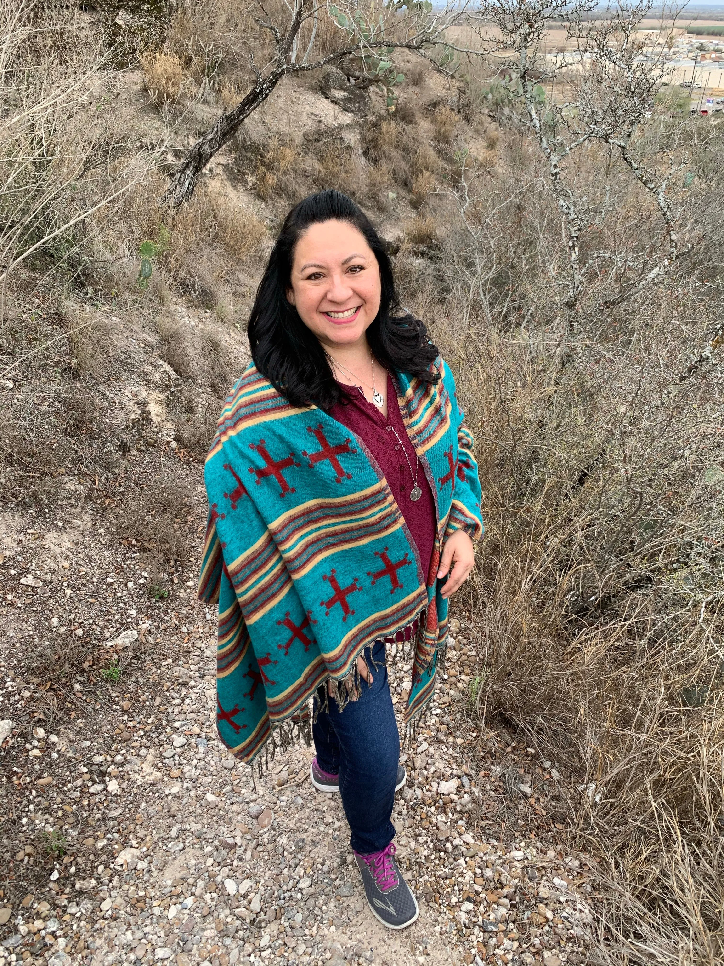 Turquoise Cross Shawl