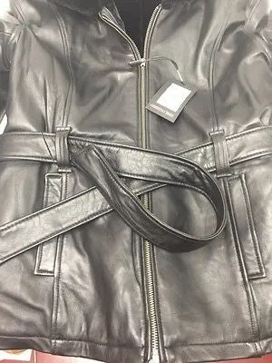WOMEN'S PARKA GENIUNE LEATHER BUTTERSOFT FULLY LINED FUR WITH HOOD SOFT NEW