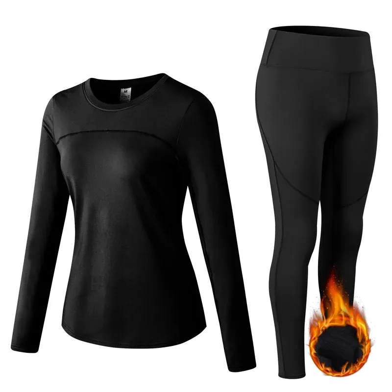 Women's Winter Clothing Underwear Sets Stretch Plus Velvet