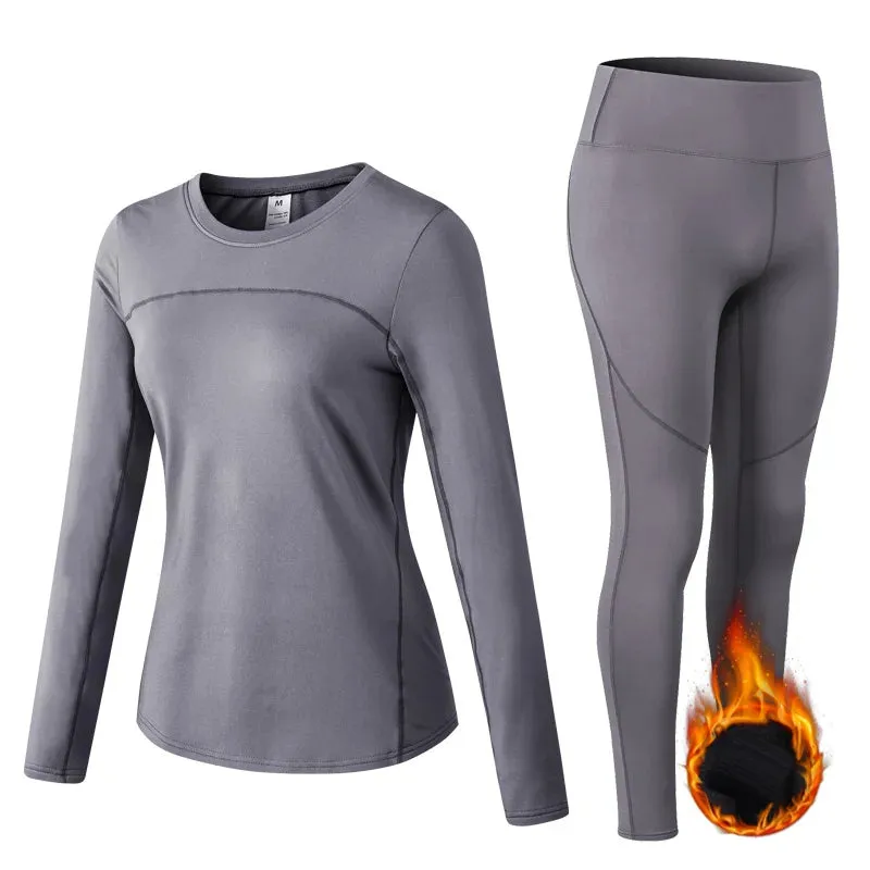 Women's Winter Clothing Underwear Sets Stretch Plus Velvet