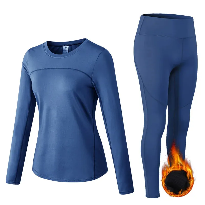 Women's Winter Clothing Underwear Sets Stretch Plus Velvet